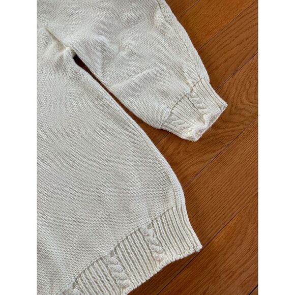 Vintage Eddie Bauer  100% Cotton VNeck Pullover Sweater Mens Large L Cream HEAVY - Picture 8 of 9